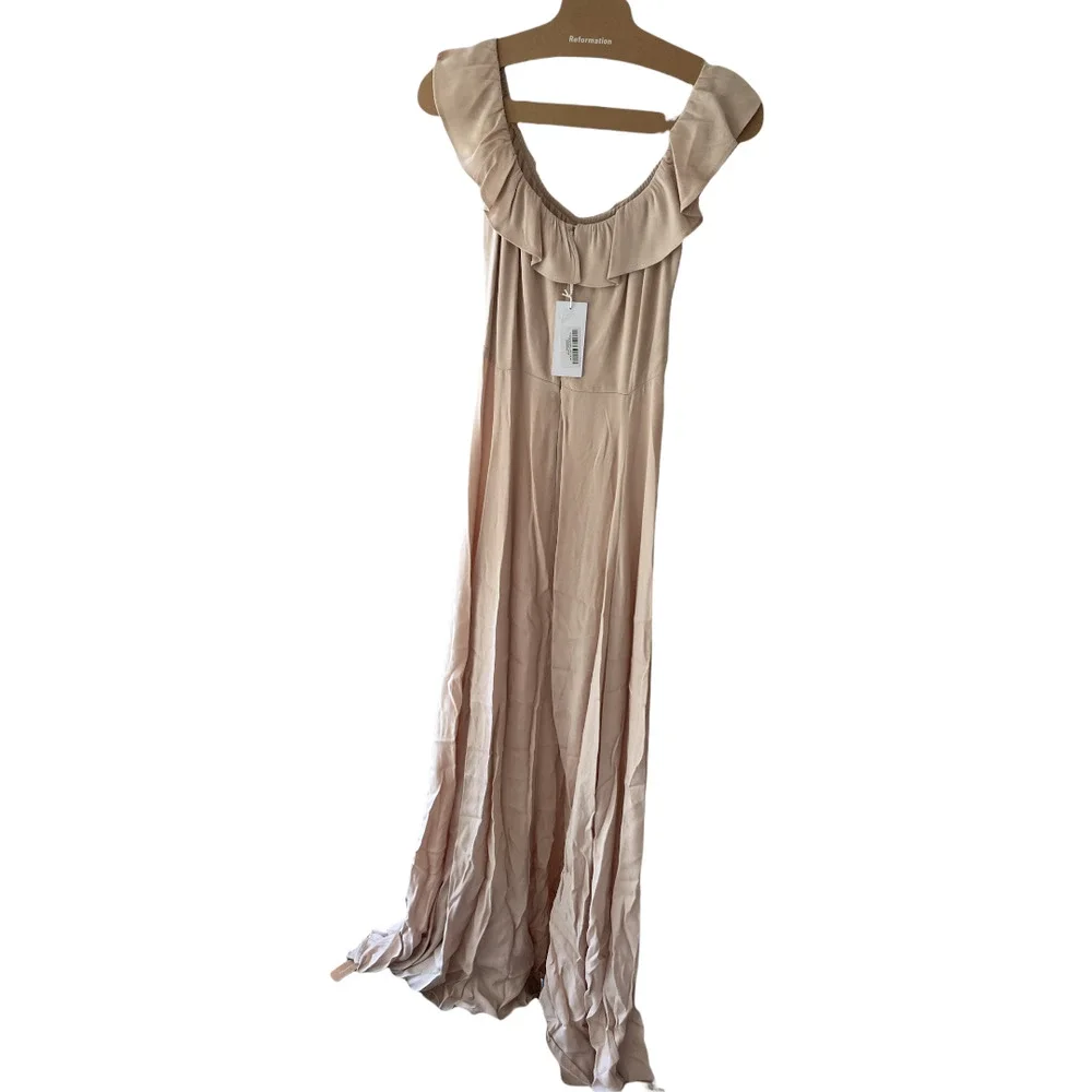Reformation Verbena Maxi Dress Off Shoulder Sz 4 - Picture 6 of 11
